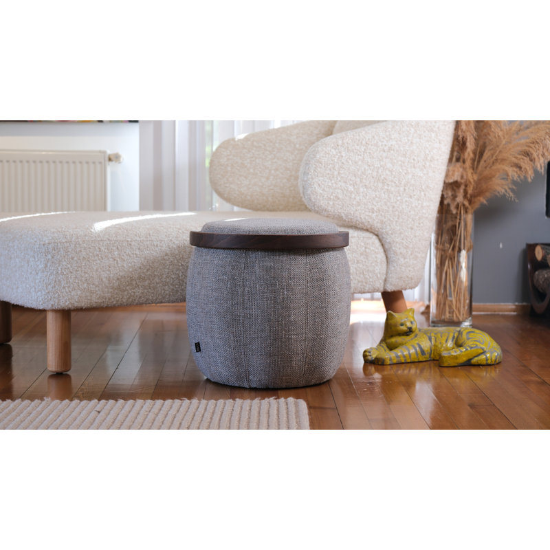 Bakrac Round Pouf, Gray