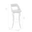 Tabouret de bar rotatif 29 po en similicuir et bois de noyer