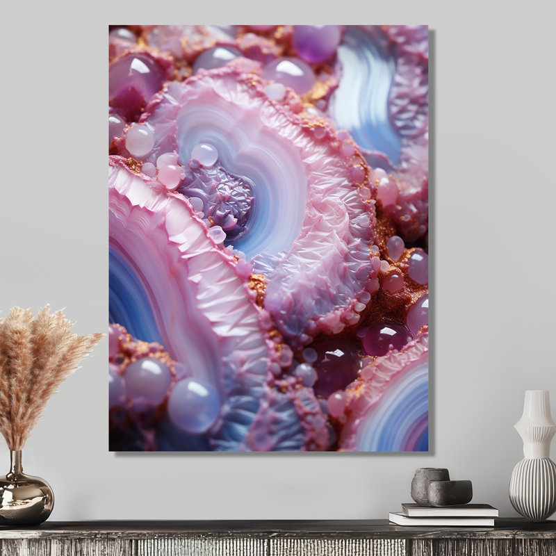 Décoration murale Crimson Glam Agate Elegance II - marbre, H 32 po x l 24 po x P 1 po, Métal métal