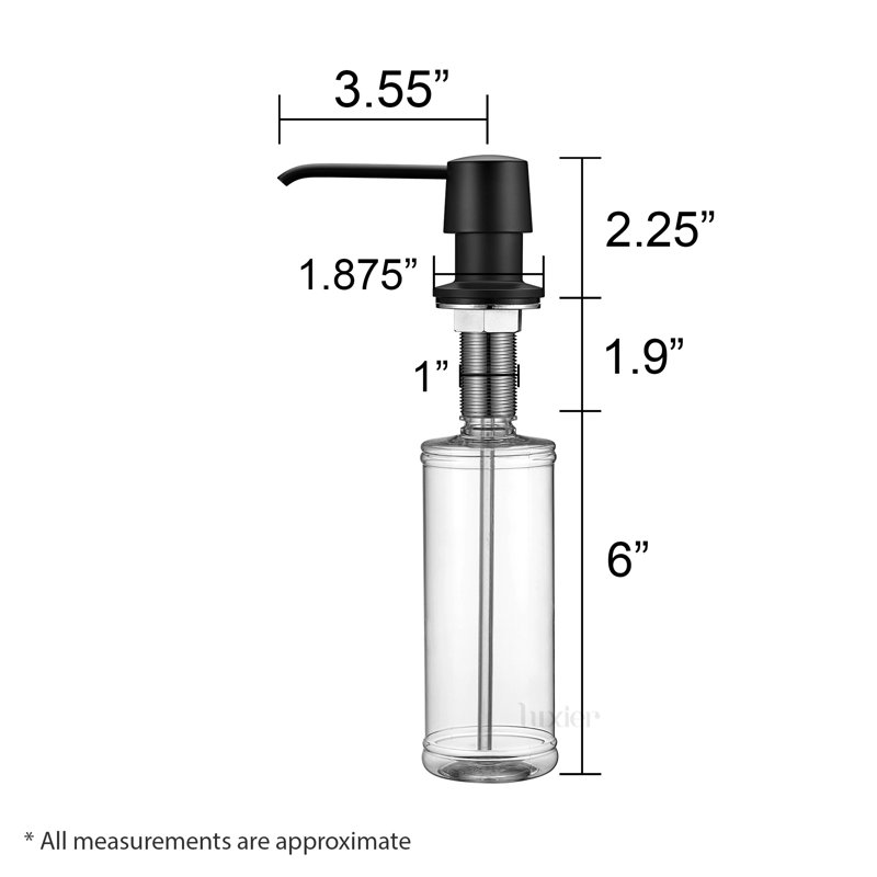 Kitchen Soap & Lotion Dispenser, Matte Black
