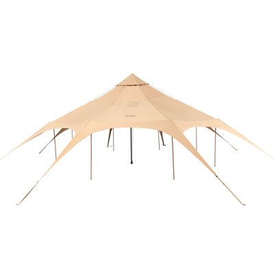 Canvas Tent, 4 Seasons 5 M/16.4 Ft Bell Tent, Canvas Tent For Camping With Stove Jack, Breathable Yurt Tent For Up To 8 People, Family Camping Outdoor Hunting Party
