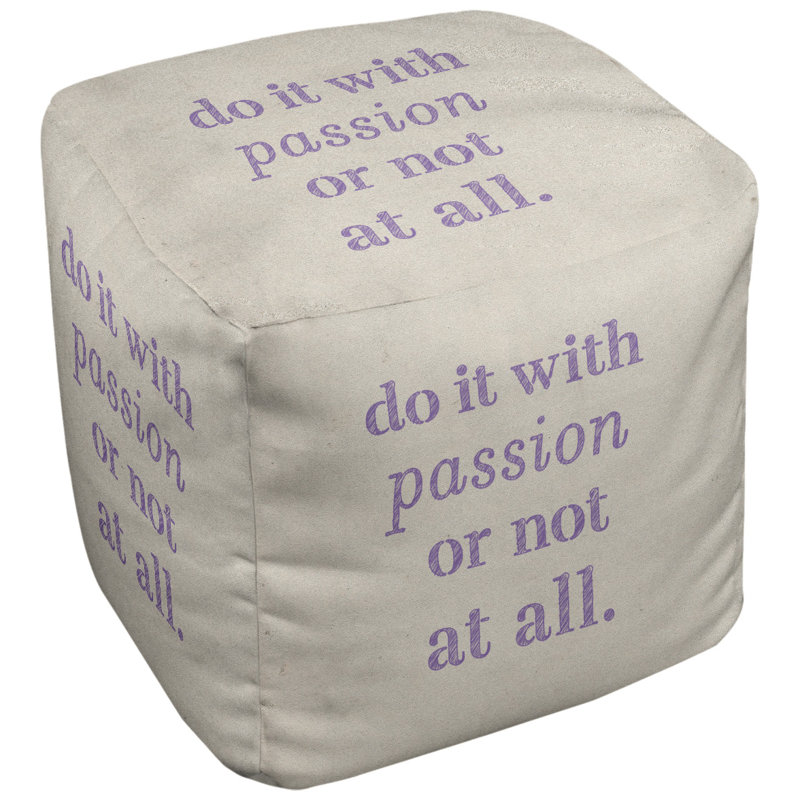 Upholstered Ottoman, White/Purple