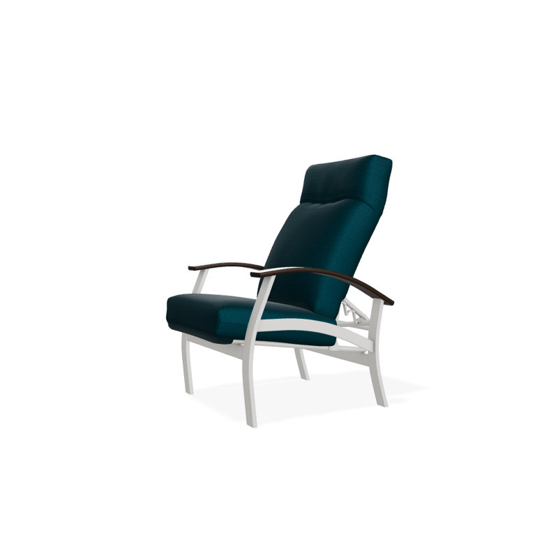 Chaise de patio inclinable avec coussins Askar, Tissage uni palette paon Sunbrella®, Kona P10, Neige texturée