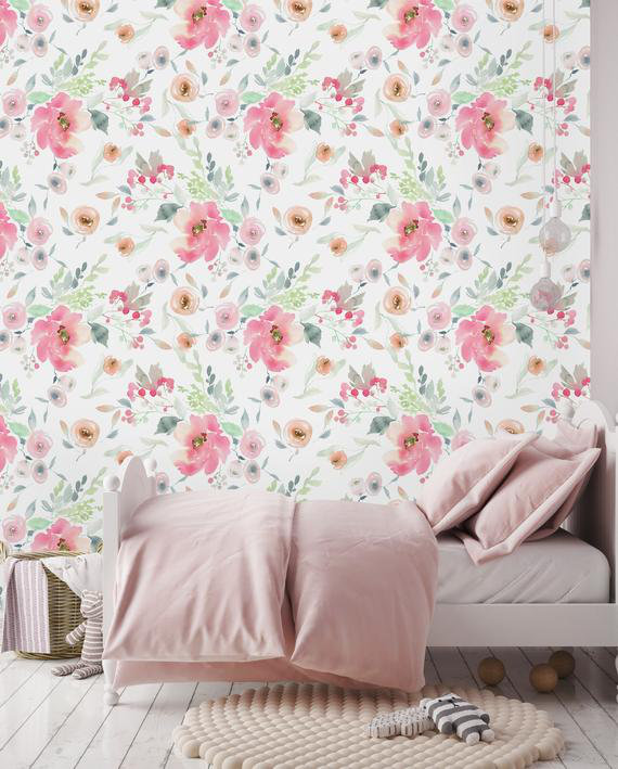 Rouleau de papier peint adhésif à motif de pivoines l 4,17 pi x l 25 po Watimar