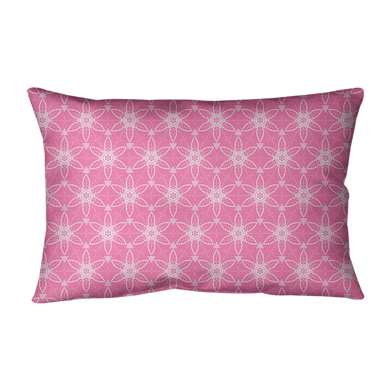 Coussin lombaire en coton Katelyn Elizabeth, Pas de bourre, Rose