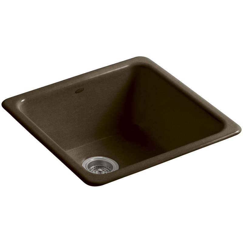Évier de cuisine à double fixation IronTones L 20,875 po x l 20,875 po, Rouge roussillon