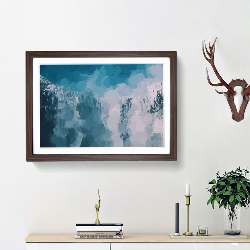 Above a Waterfall in Abstract - Picture Frame Graphic Art Print, Walnut Framed, 48cm H x 65cm W x 2cm D