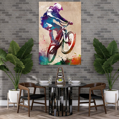 «Vibrant Bike Jump», art mural contemporain