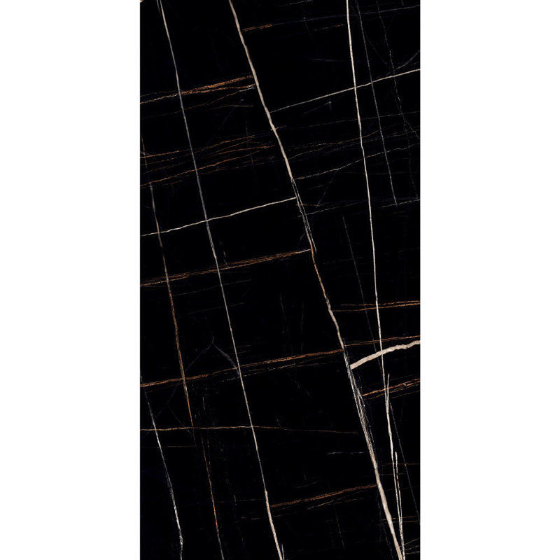 Carrelage mural 24 po x 48 po en porcelaine aspect marbre Sahara Noir