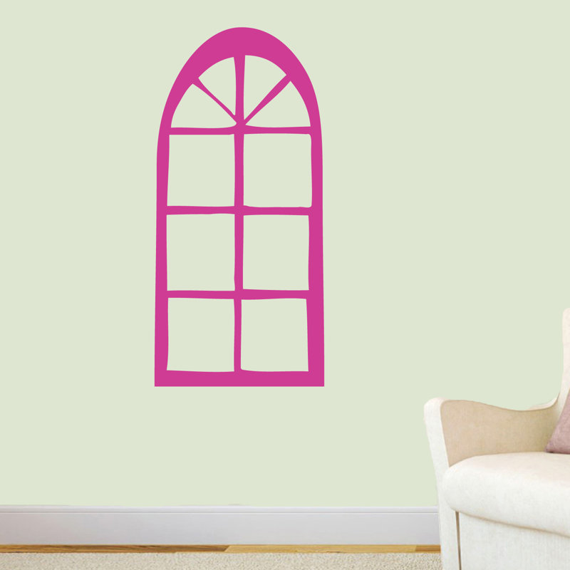 Décalcomanie murale fenêtre arched Rex, Rose vif