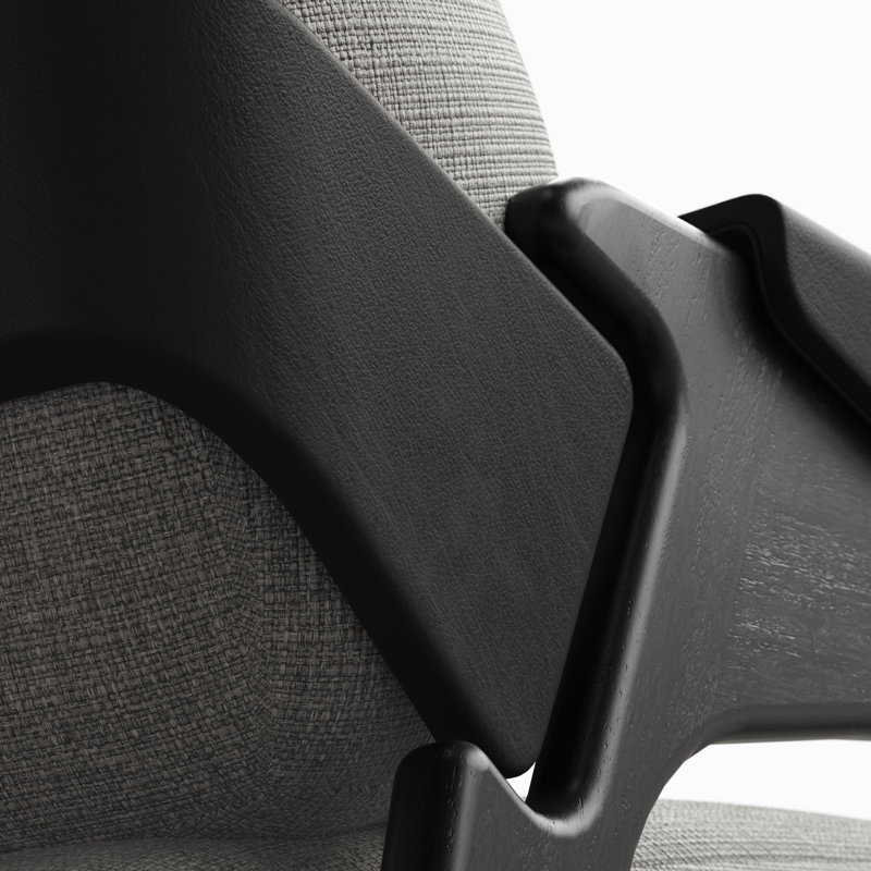 Modern Brazilian - Hermes Accent Chair - Harvest Natural, Nozes, Brown Leather, Harvest Natural Basketweave