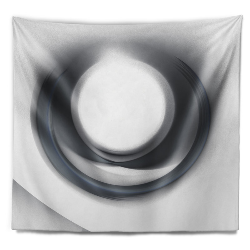 Grande tapisserie à cercle fractal, H 32 po x l 39 po