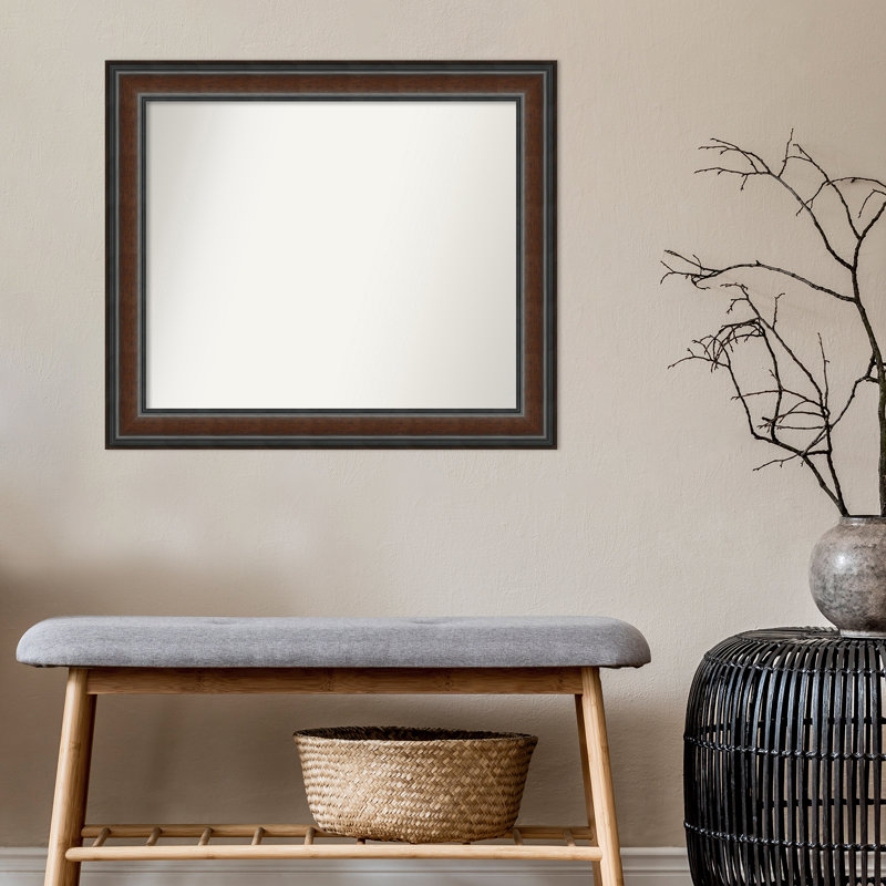 Halcott Solid Wood Rectangle Wall Mirror, 29" H x 25" W