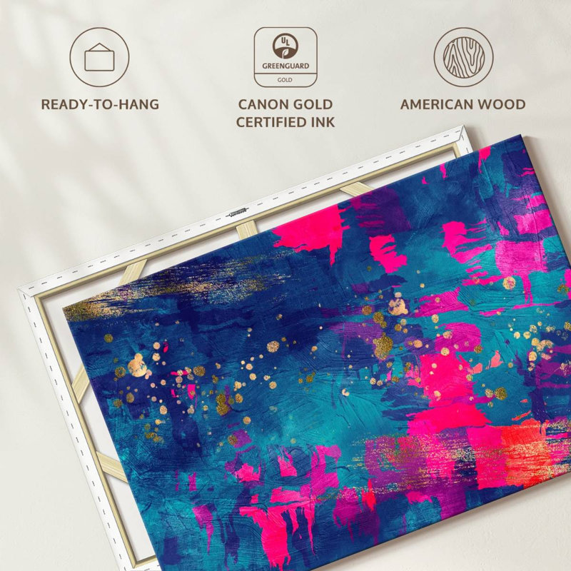 Blue Magenta Abstract Canvas Print, 48" H x 32" W x 1.25" D
