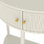 Console Table de bout demi-lune unique avec 2 tiroirs de rangement et une tablette inférieure-399036910