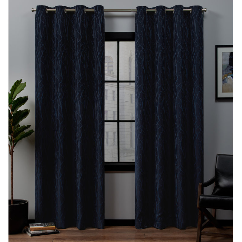 Bettine Room Darkening Curtain Panel Pair, 52" W x 84" L, Peacoat