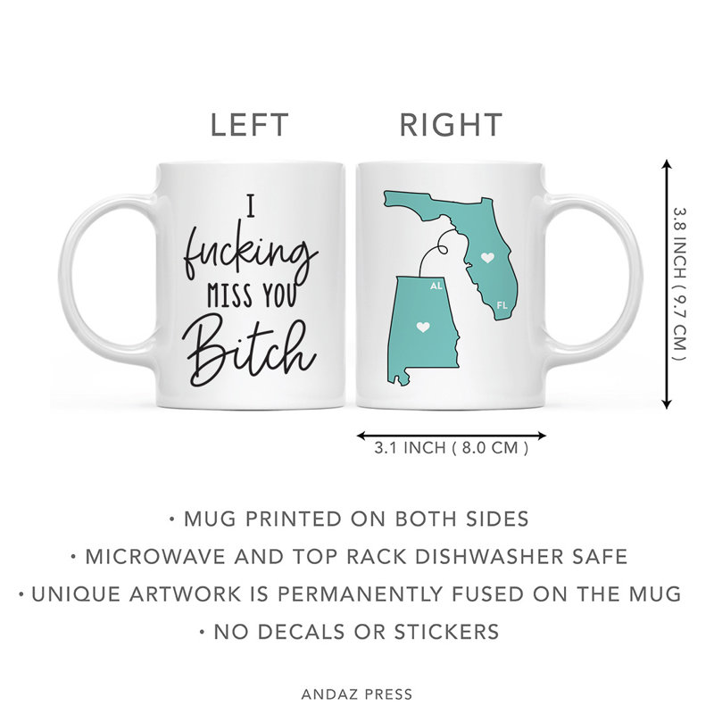 Ceramic Coffee Mug, Florida And Alabama