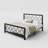 Avren Vintage Metal Platform Bed with Headboard and Footboard, Geometric Design, No Box Spring Needed-1975530969-1975530983