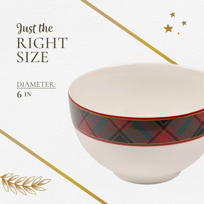 Spode Christmas Tree Tartan Rice Bowl 6"