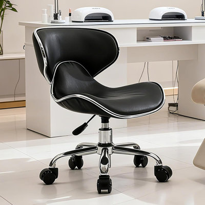 Swivel & Adjustable Pedicure Stool - Ergonomic Nail tech Chair for Salon Professionals, Comfortable Pedicure Chair with Smooth Rotation by Inbox Zero