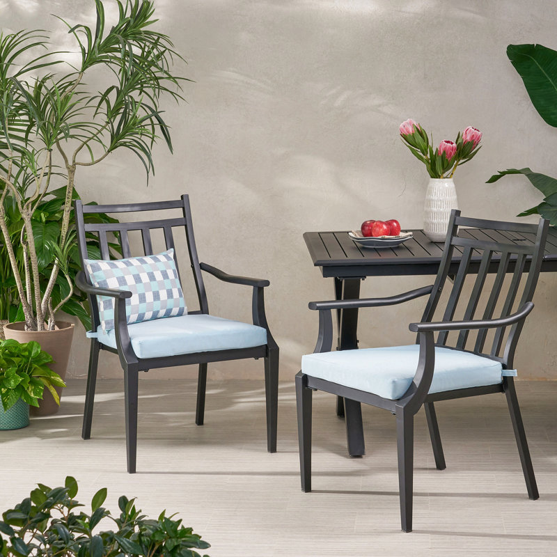 Chaise de salle à manger d'extérieur pour cour de jardin, Bleu