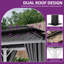 10 pi. L 12 pi. D Pavillon de jardin d'extérieur en aluminium avec cadre blanc-93729446