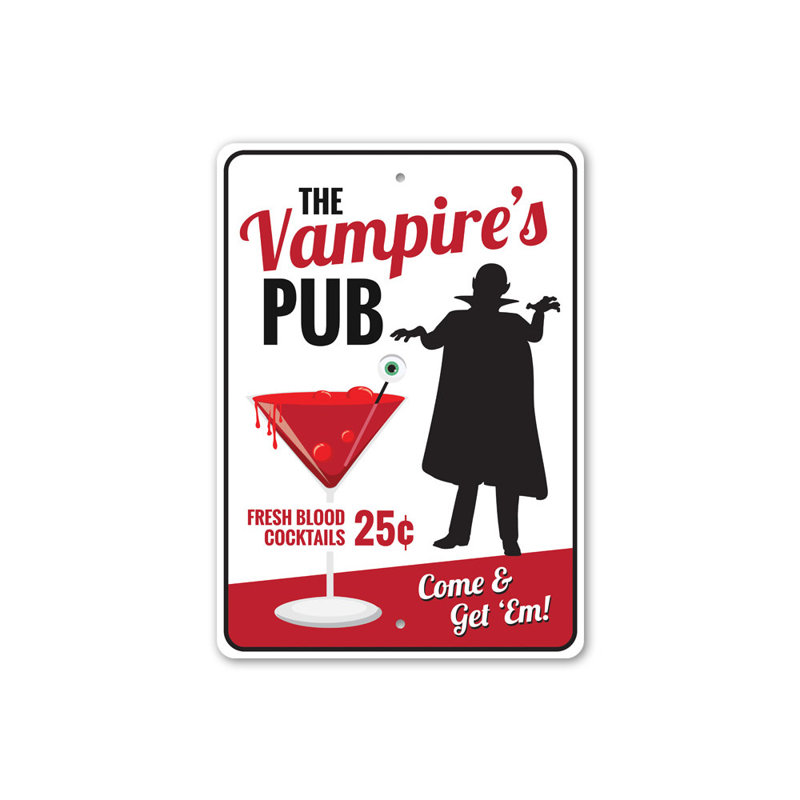 Enseigne de pub Vampires, H 18 po x l 12 po x P 0,06 po