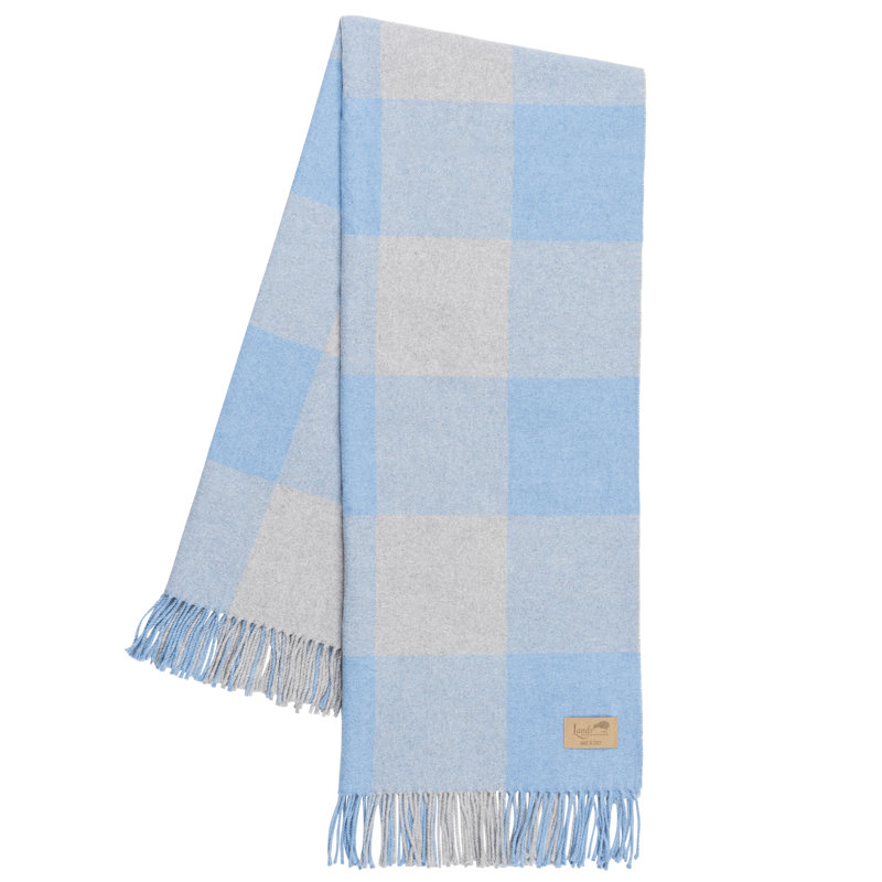 Buffalo Check Throws, Denim/Light Gray