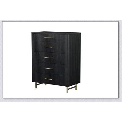 Commode à finition espresso Clayten avec tiroirs coulissants et fabrication durable pour des solutions de rangement modernes