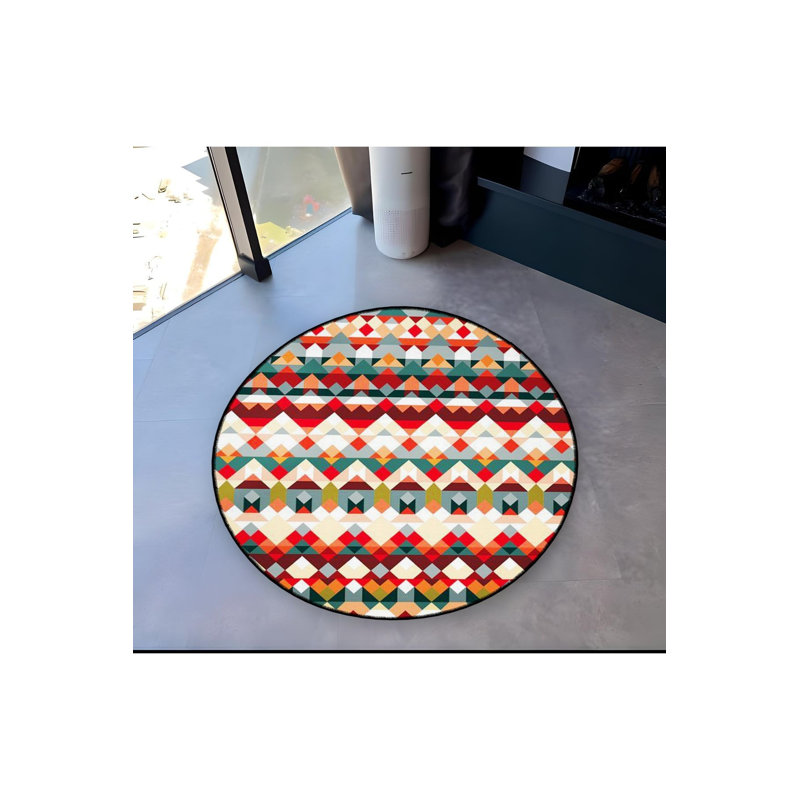 Tapis rond rond lavable à la machine, Sous-tapis rond 3 pi 3 po inclus