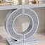 Console en forme de O avec miroir et entrée en cristal