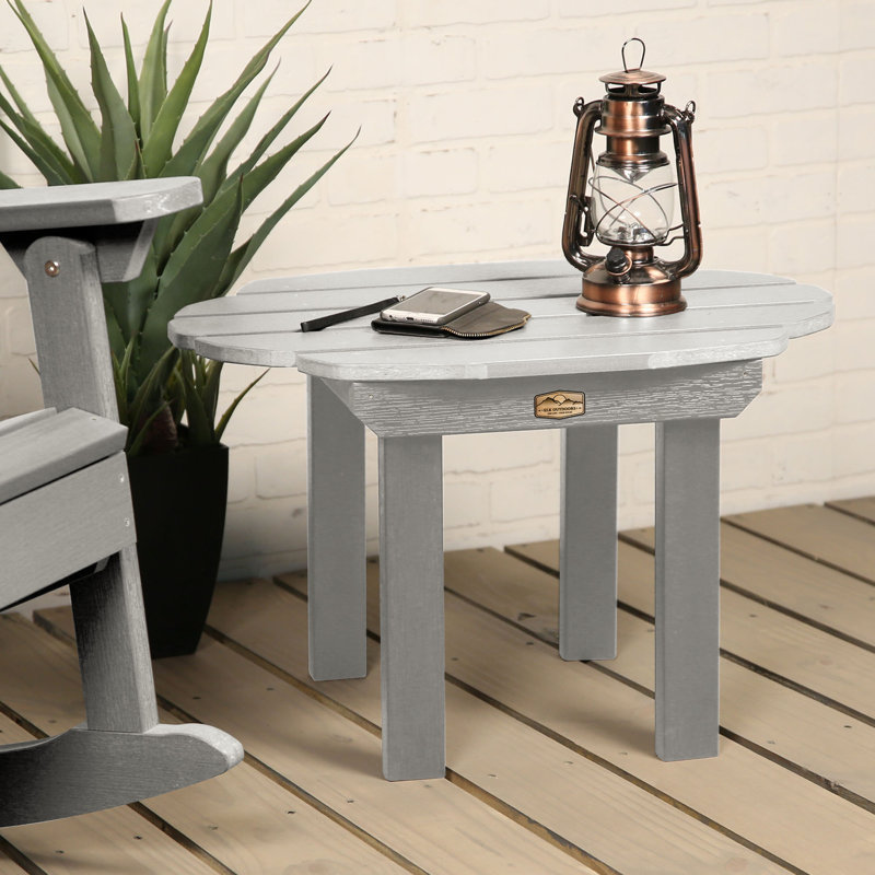 Table d’appoint en plastique Wyona, Gris havre