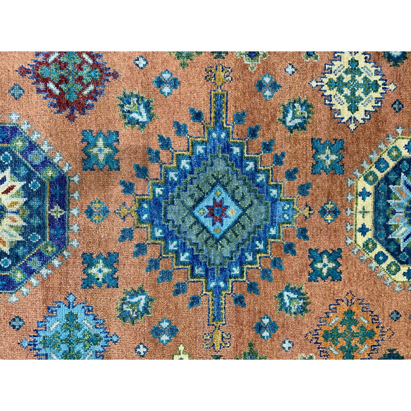 Ava Kazak Coral Hand Knotted Wool Rug 9'0" x 12'0"
