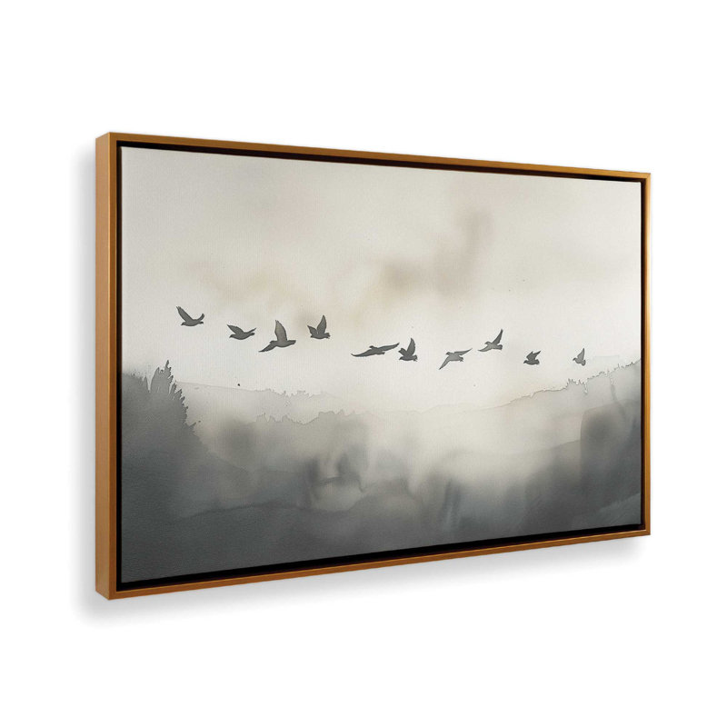 Impression sur toile Winged Wonders dans un cadre doré, 24 po x 36 po, Cadre doré poli, H 20,75 po x l 30,75 po x P 1,75 po