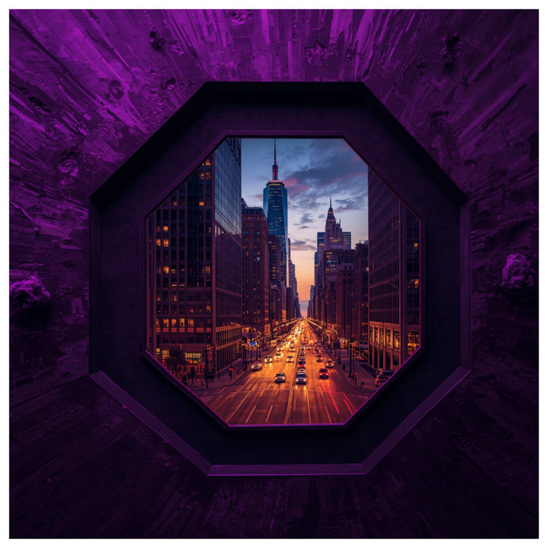 Couvertures mauves City Skyline, L 50 po x H 60 po