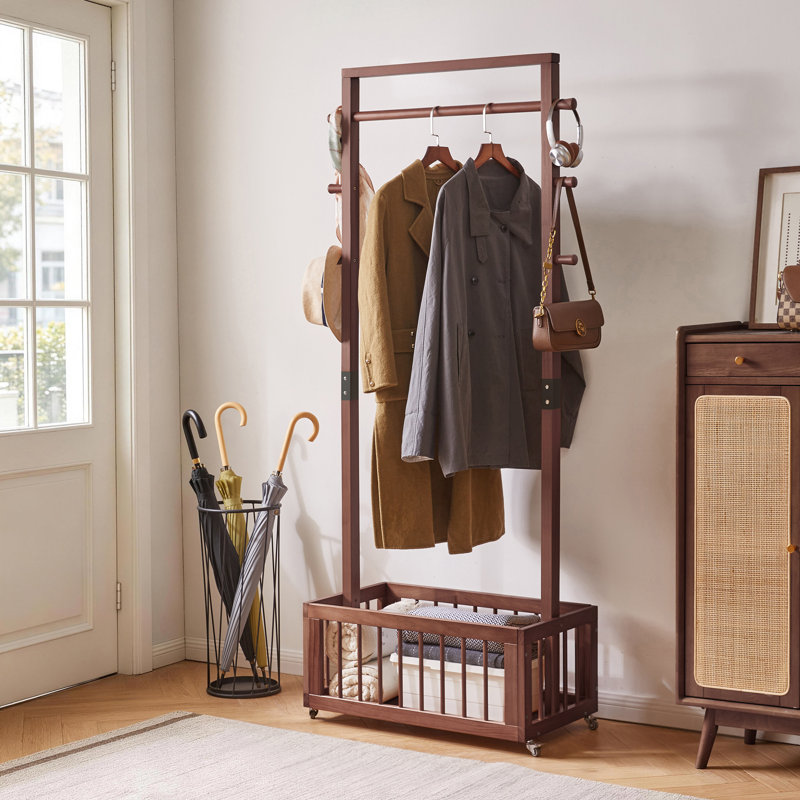 Solid Wood Freestanding 6 - Hook Coat Rack, Brown 1