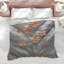 Édredon fleurs orange sur fond argenté-126342982