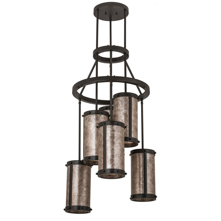 6 - Light Dimmable Geometric Chandelier