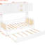Lit de jour simple en bois avec lit gigogne et armoire - Style attrayant, avec cadre blanc-6540955-6540954