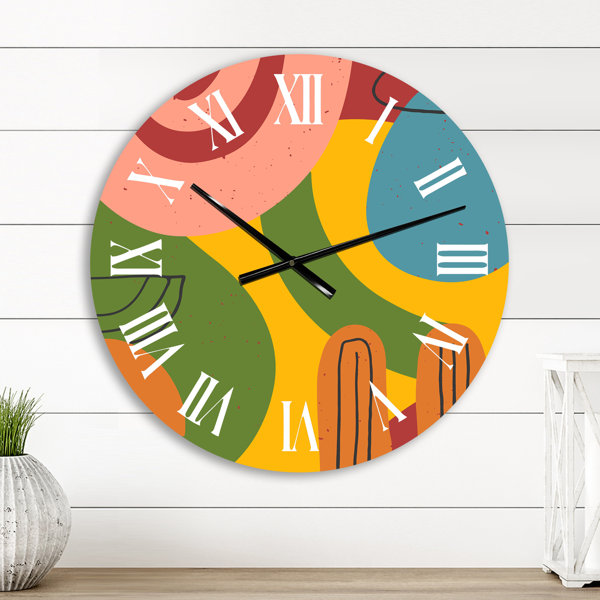 East Urban Home Trendy Organic Shape III Wall Clock | Wayfair