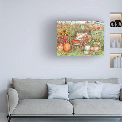 Melinda Hipsher Fall Reading And Leaves In The Air Canvas Art