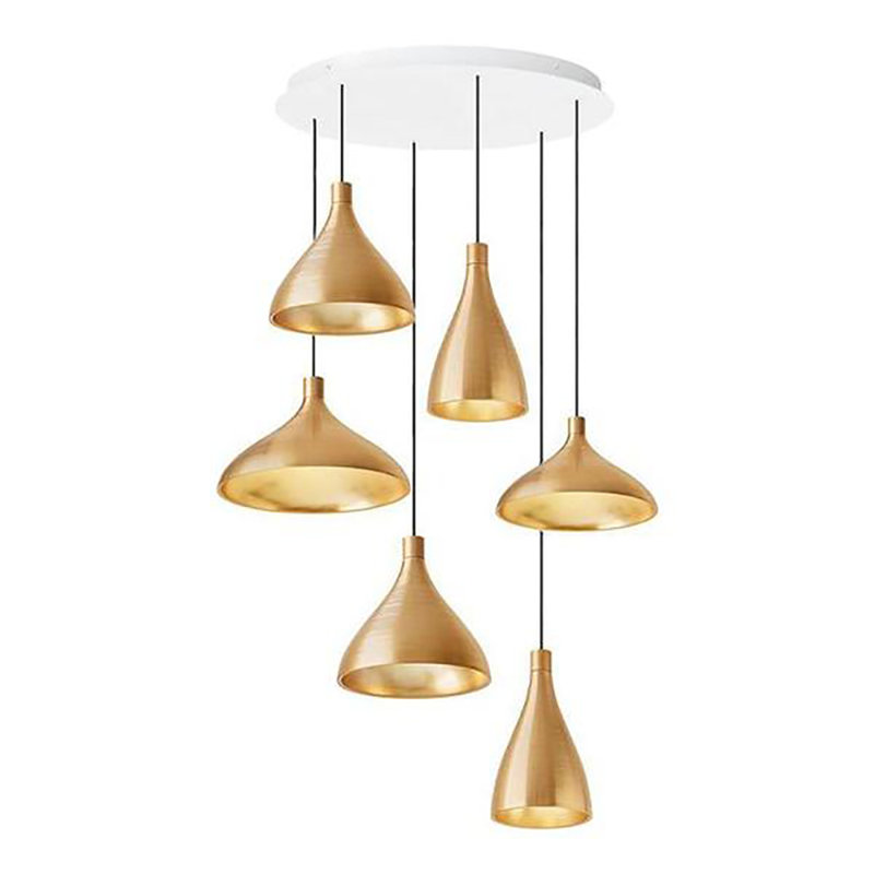 Swell Mix 2 Chandelier, Brass