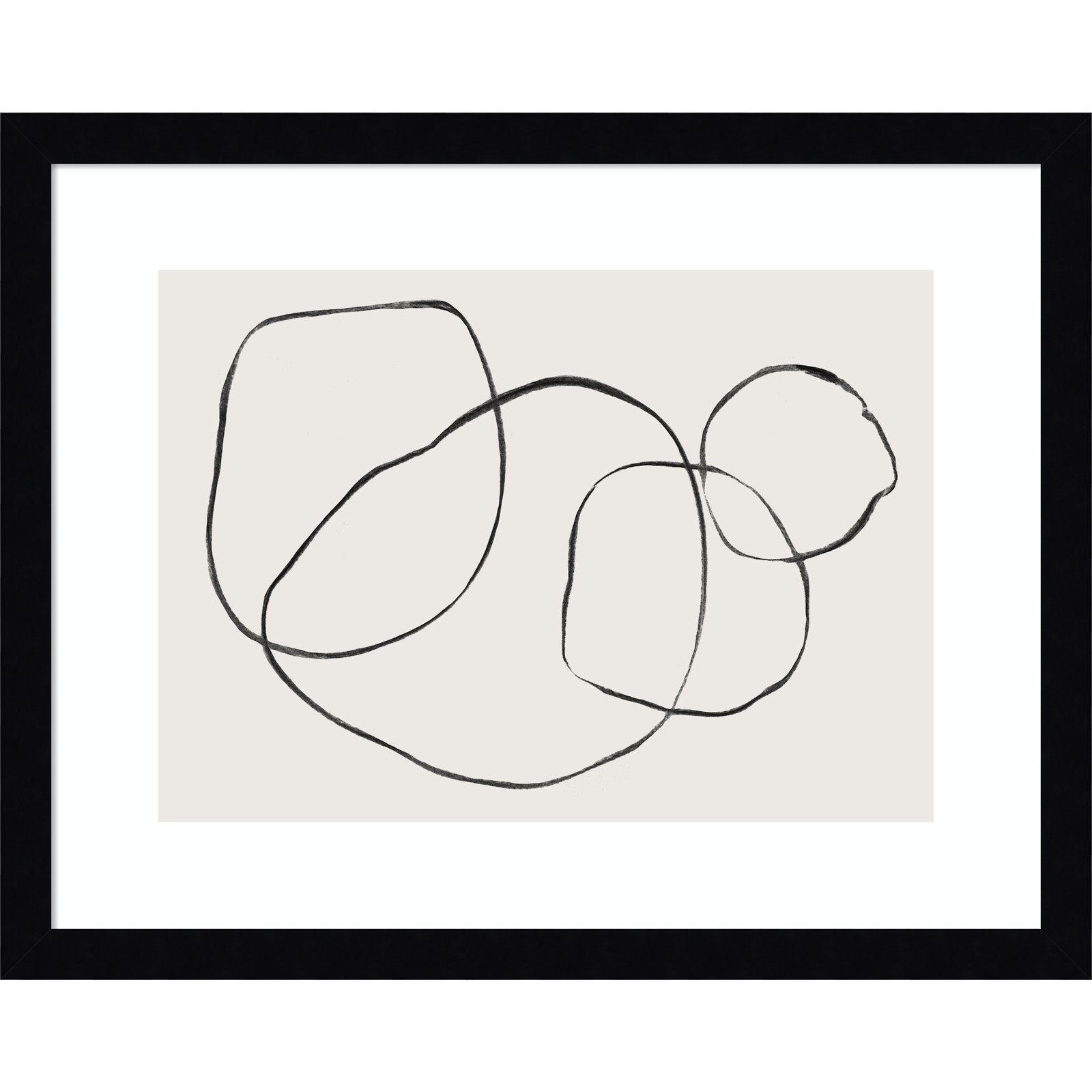 869 Going In Circles by Teju Reval, Noir Black Framed, 19" H x 25" W