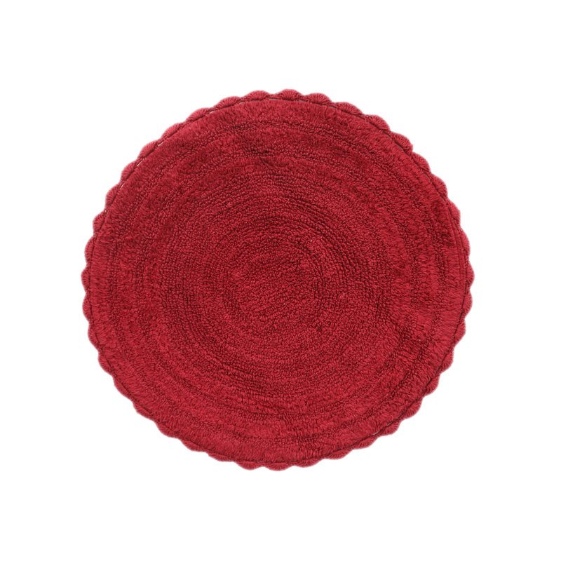Tapis pour salle de bain 100% coton, Rouge
