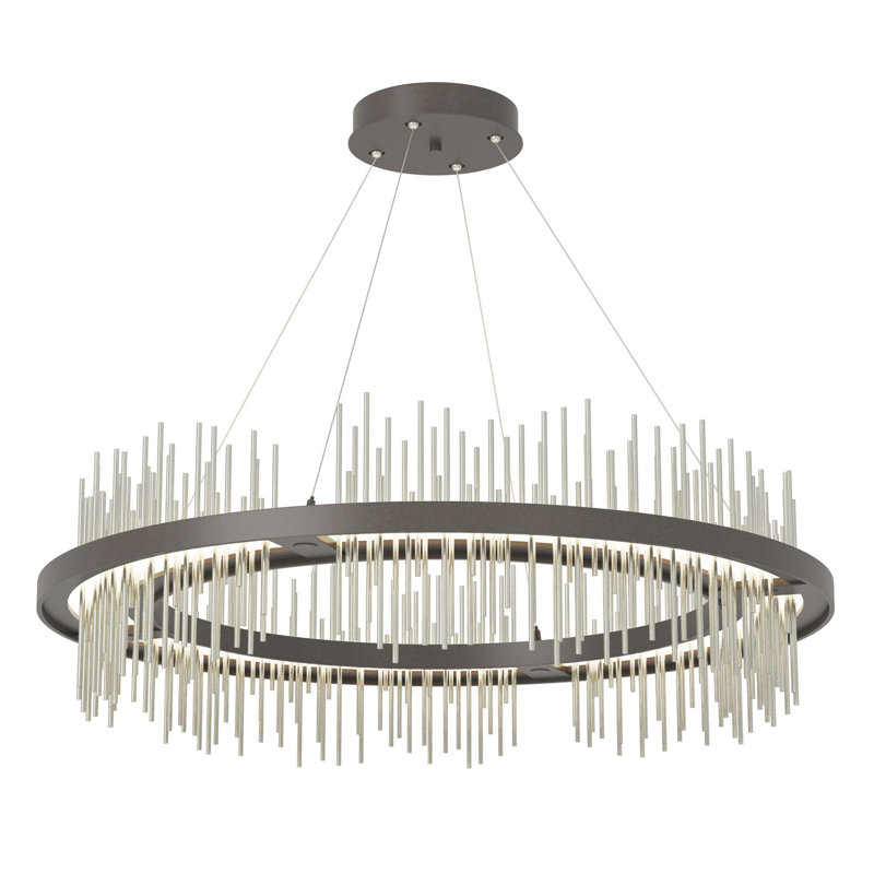 Gossamer 1 - Light Unique Geometric LED Pendant, Sterling, Dark Smoke