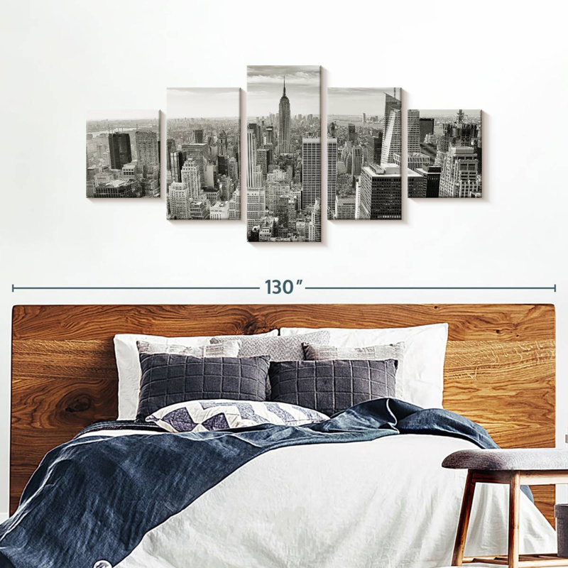 Massive Manhattan Skyline 5 pièces, H 92 po x l 42 po x P 1,25 po