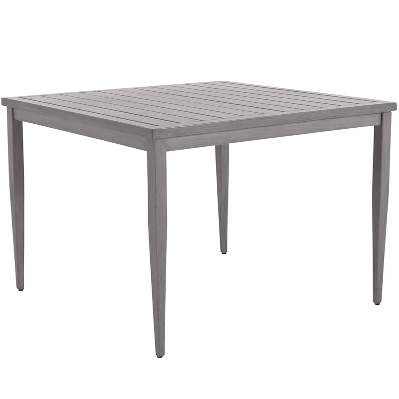 Brookings Wrought Aluminum Dining Table, Oyster