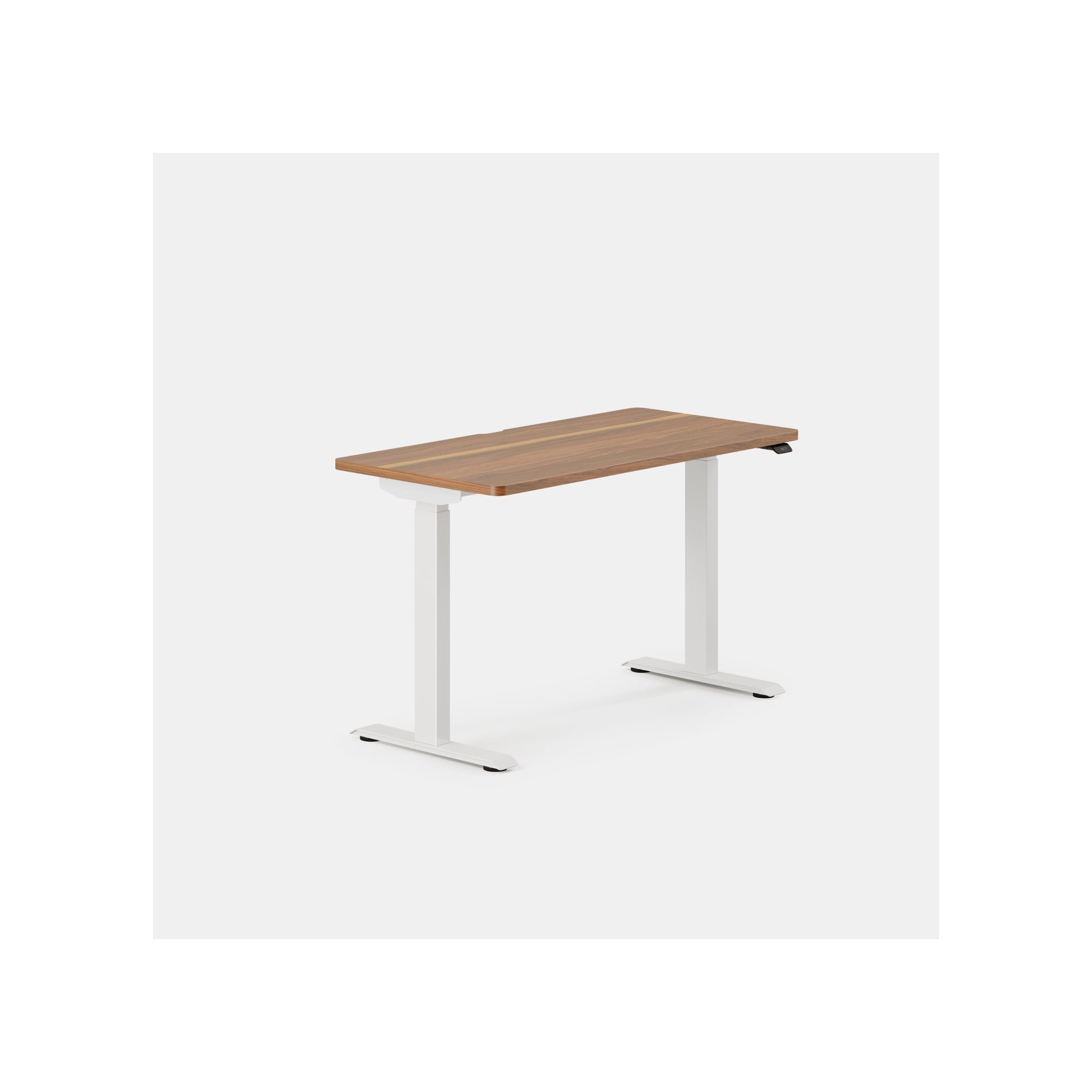Duo Standing Desk, 47.3" H x 48" W x 24" D, Walnut, White