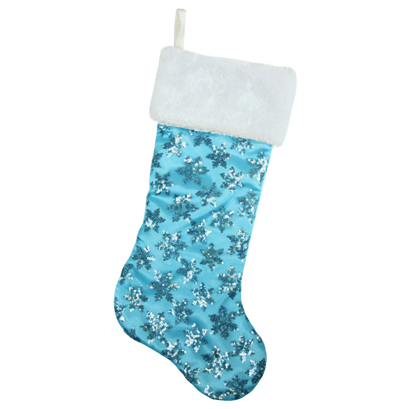 Chaussette de Noël Ice Palace Sequin, Bleu