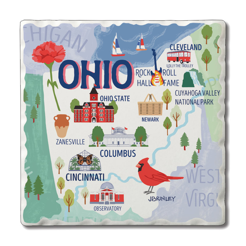 Ensemble de sous-verres 4 pièces CounterArt Ohio